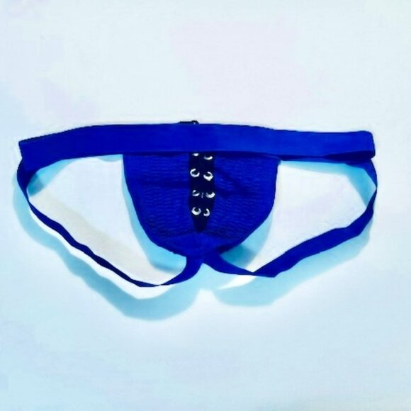 FIZX Mark by Undergear Solid Knit Lace-up Athletic Supporter/Jock- Blue / Black - Picture 10 of 13